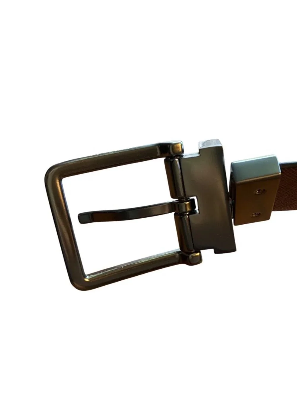 Calvin Klein Mens Black & Brown Reversible Leather Belt With Gunmetal Buckle